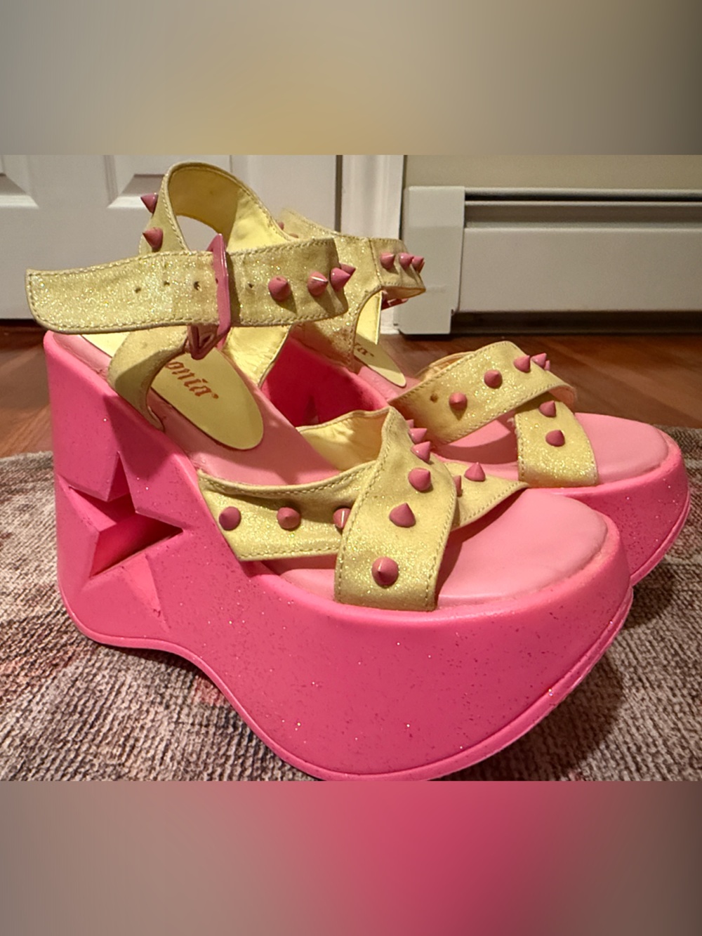 Demonia Pink Platform Sandals - Picture 2 of 6